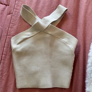 Aritzia- Sculpt Knit Criss Cross Cropped Tank